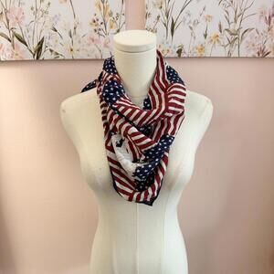 Vintage Americana Infinity Scarf – USA Flag Print